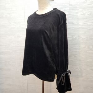 Philosophy Republic Clothing Black Tie Sleeve Top Women’s Small Bell Sleeves